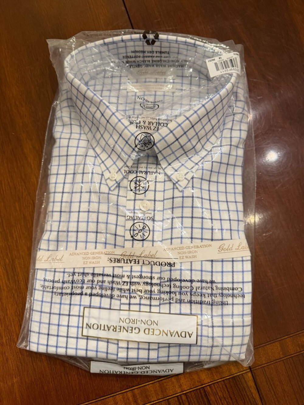 Roundtree & Yorke Gold Label Non-Iron Shirt 18 36/37 Tall NWT
